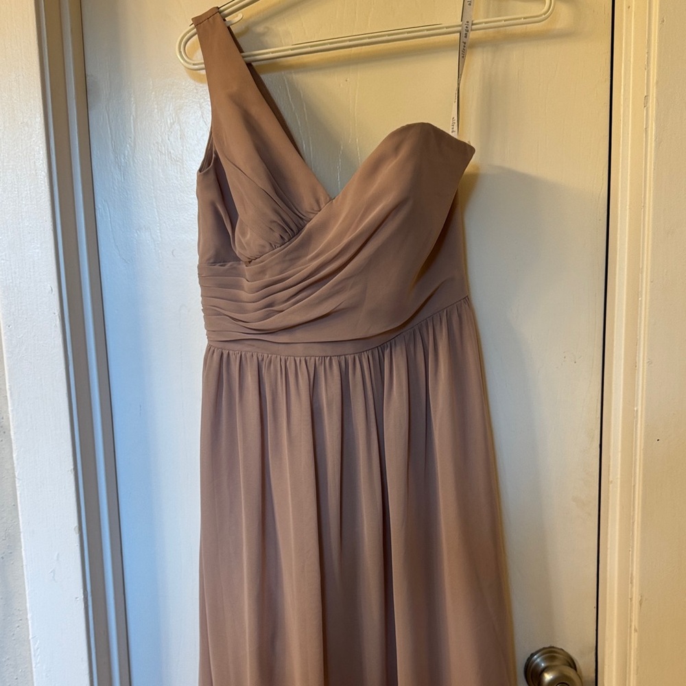 Elegant One-Shoulder Dusty Rose Dress
